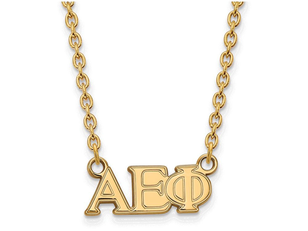 Logoart Sterling Silver Gp Alpha Epsilon Phi Medium Pendant Necklace