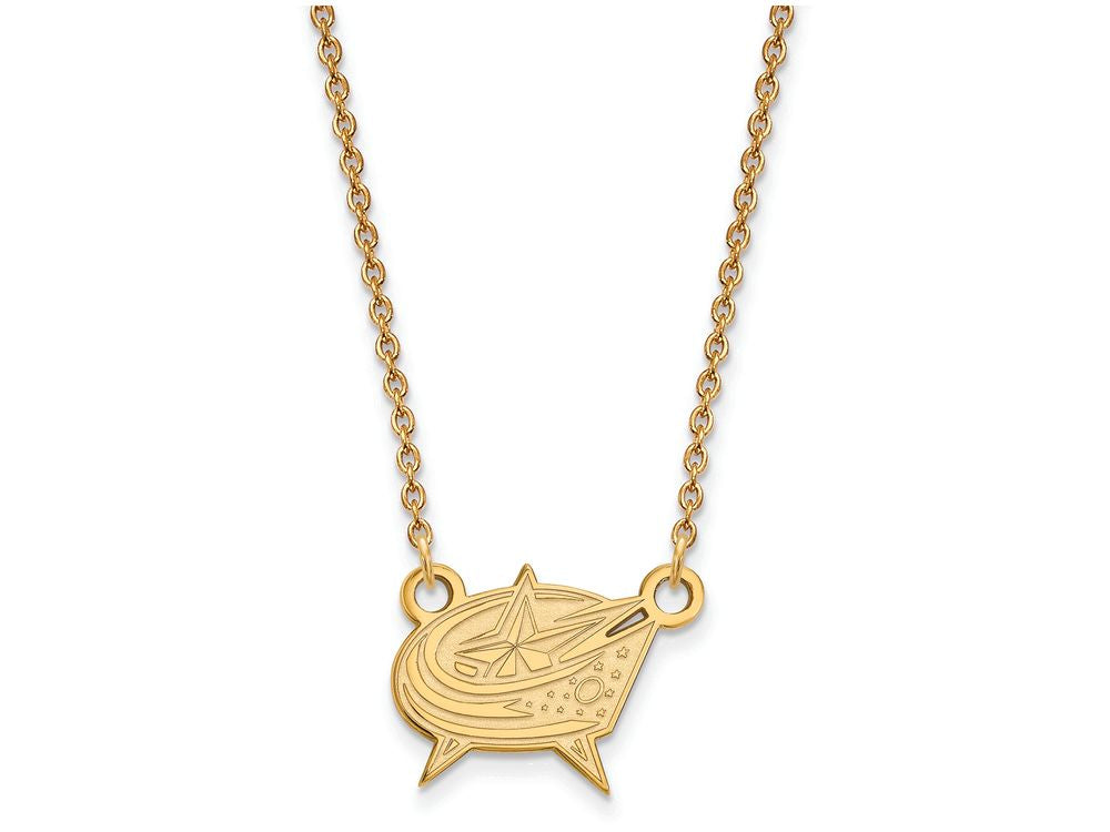 Sterling Silver Gp Nhl Logoart Columbus Blue Jackets Small Pendant Necklace