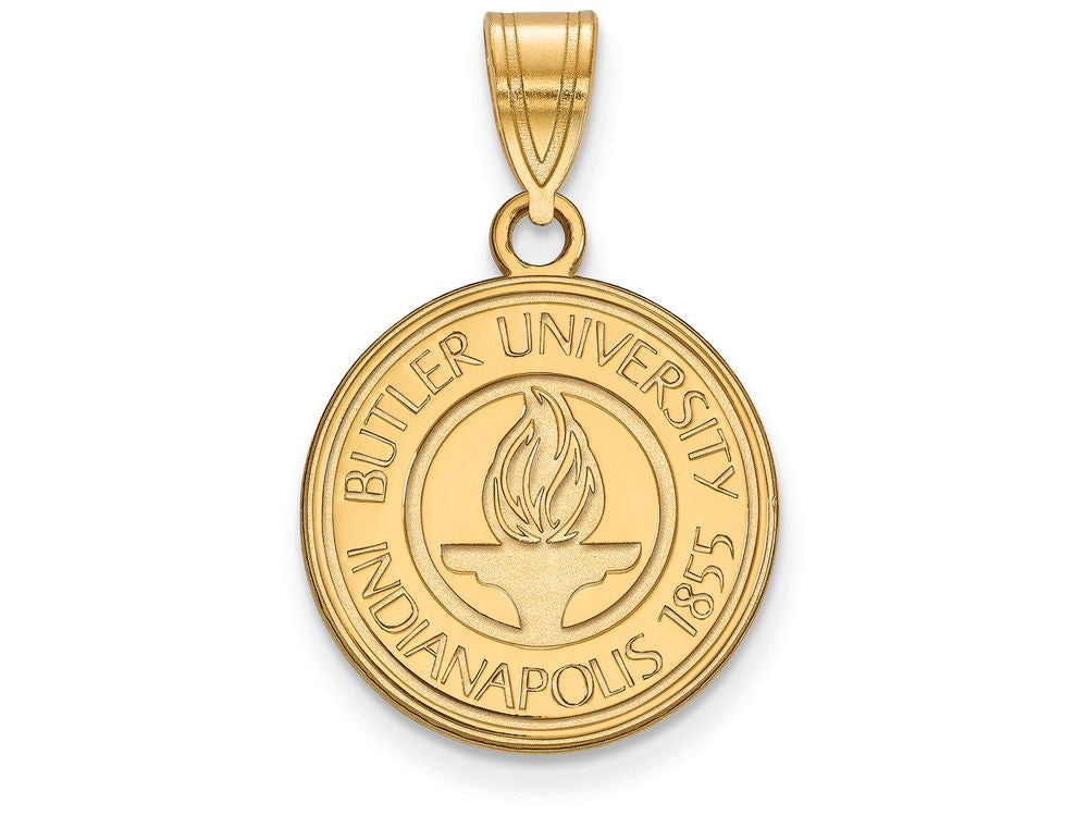 Logoart Sterling Silver Gp Butler University Medium Crest Pendant