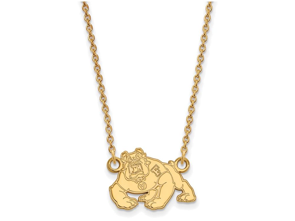 Logoart Sterling Silver Gp California State U Fresno Small Pendant Necklace