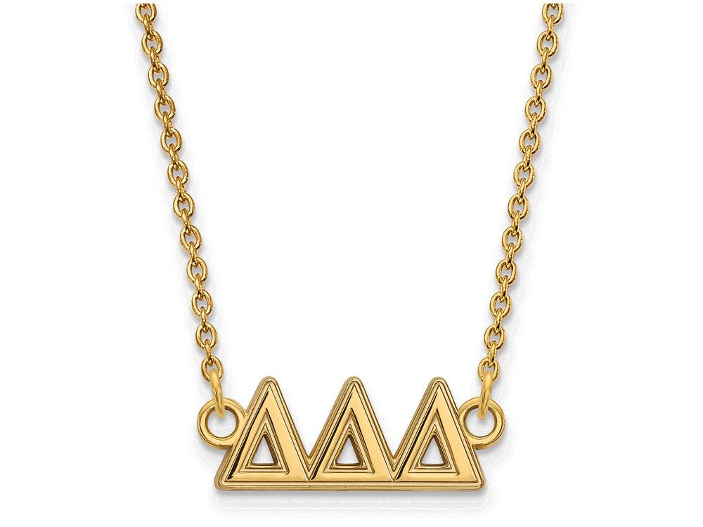 Logoart Sterling Silver Gp Delta Delta Delta Medium Pendant Necklace