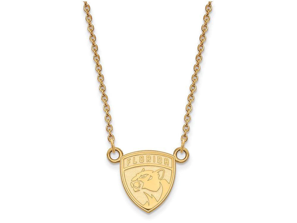 Sterling Silver Gp Nhl Logoart Florida Panthers Small Pendant Necklace