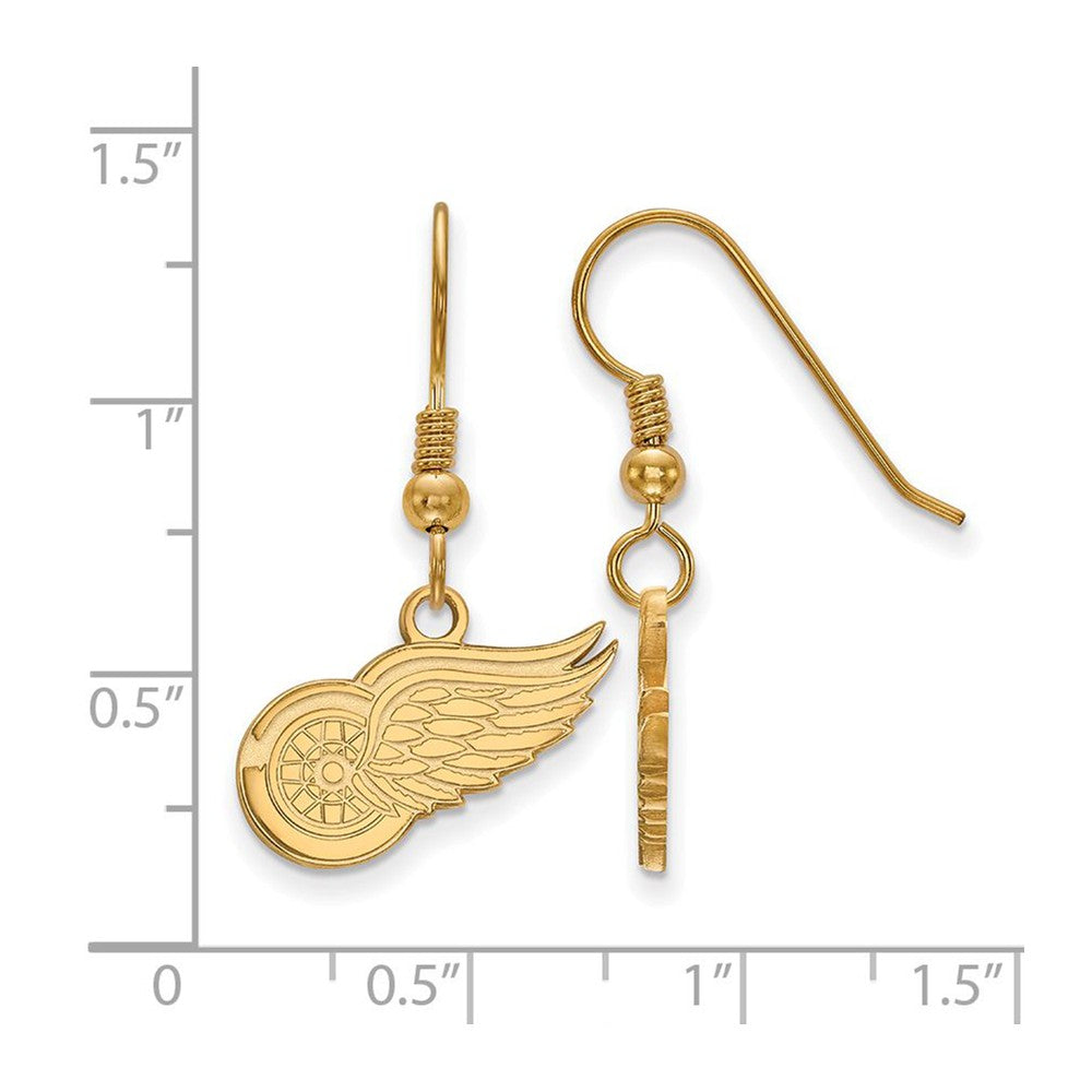 Sterling Silver Gp Nhl Logoart Detroit Red Wings Small Dangle Earrings