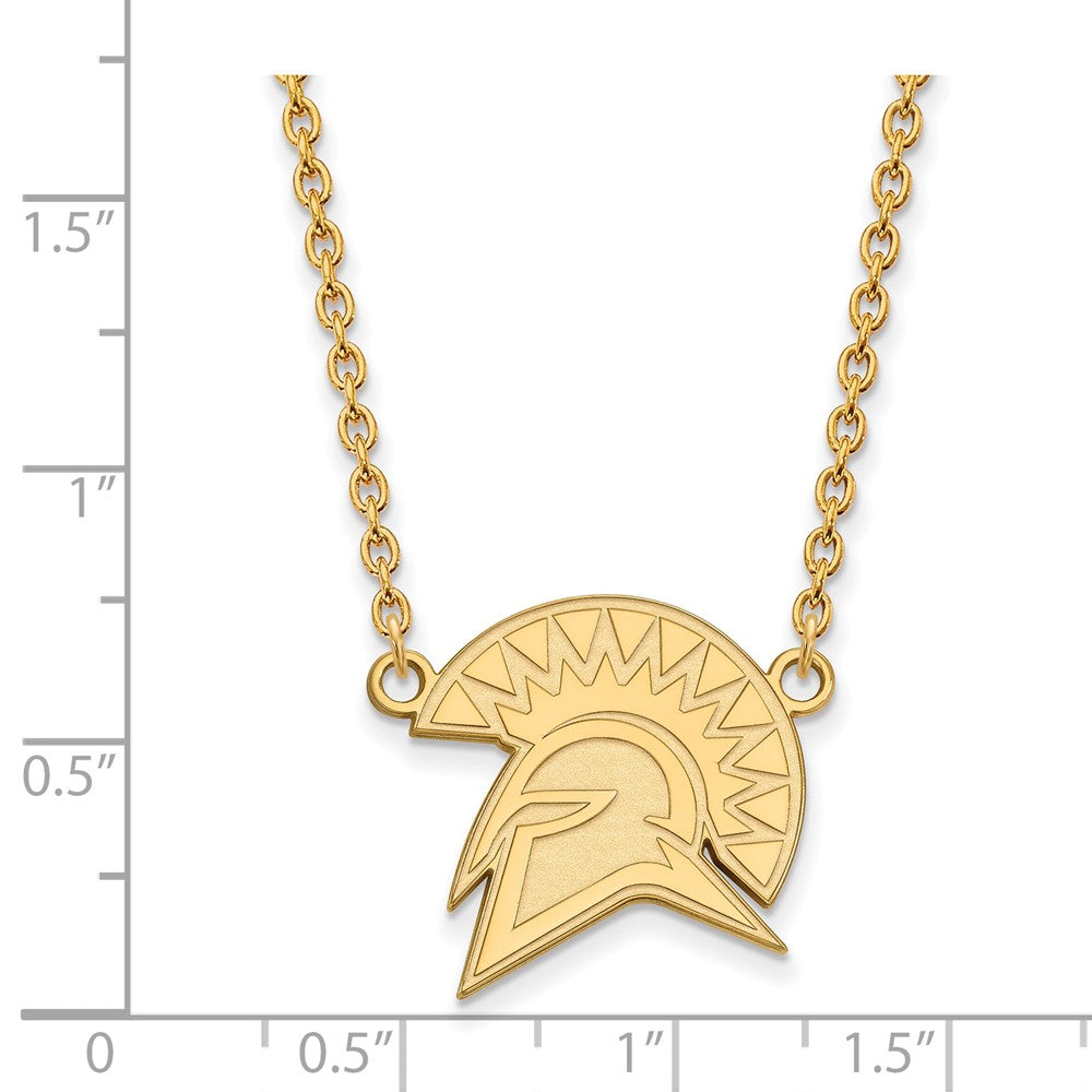 Logoart Sterling Silver Gp San Jose State University Large  Pendant Necklace
