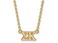 Logoart Sterling Silver Gp Sigma Kappa Medium Pendant Necklace