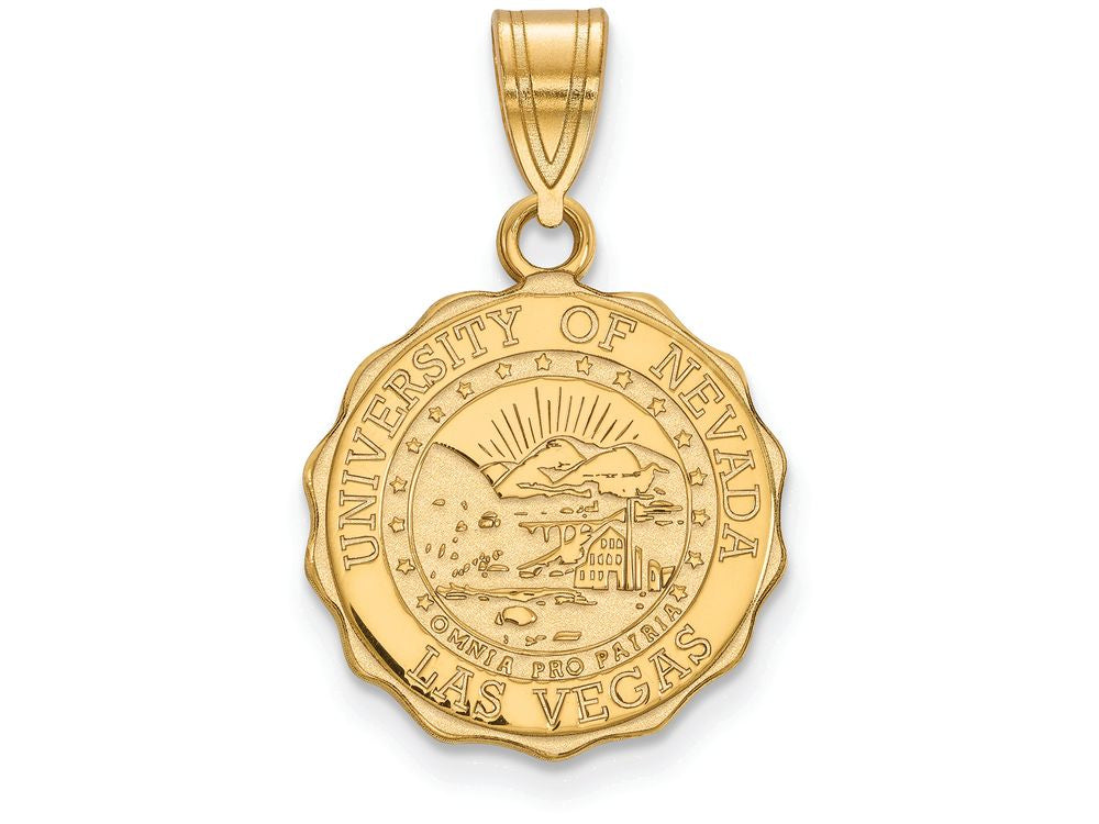 Logoart Sterling Silver Gp U Of Nevada Las Vegas Medium Crest Pendant