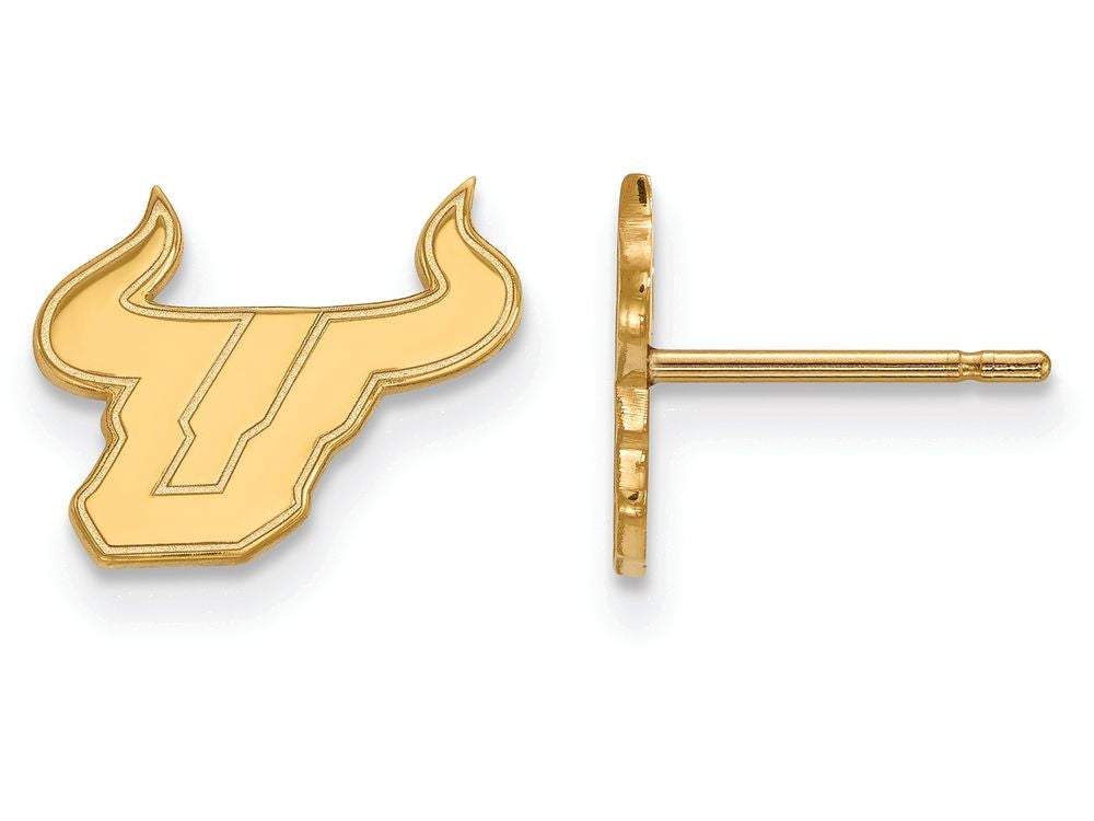 Logoart Sterling Silver Gp University Of South Florida Extra Small Post Earrings