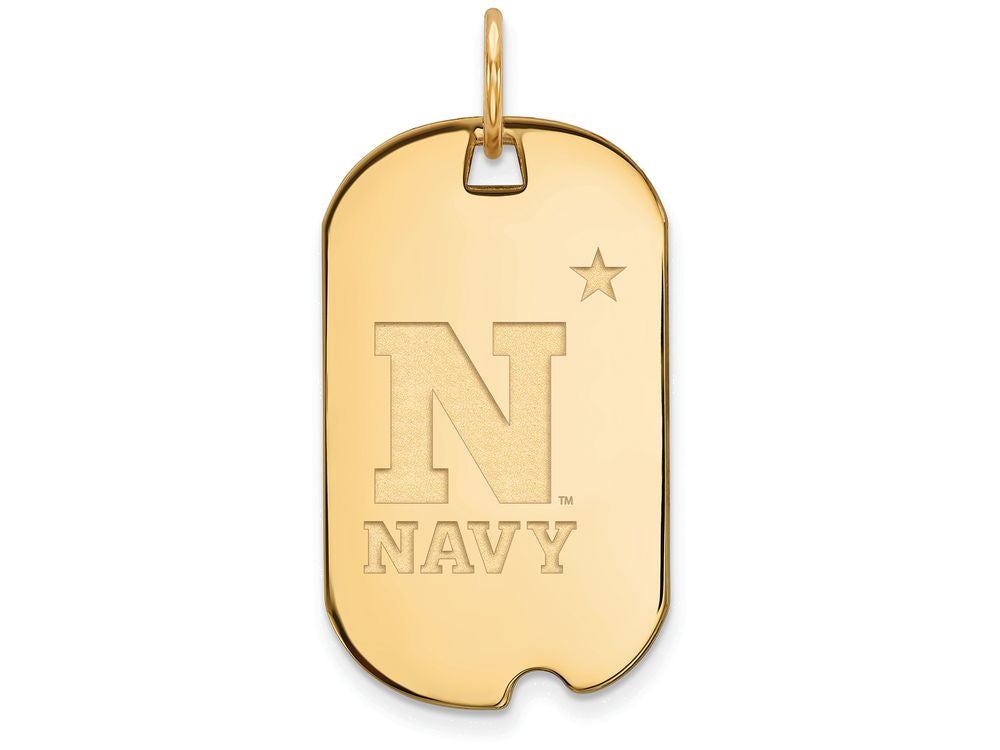 Logoart Sterling Silver Gp Navy Small Dog Tag Pendant Necklace