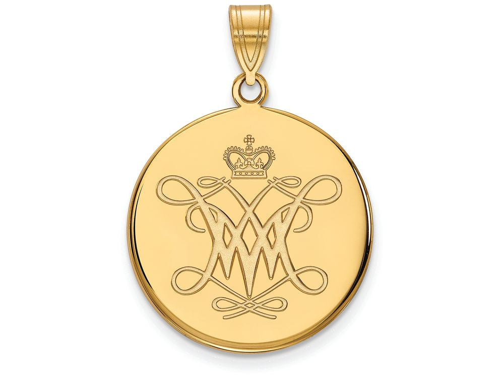 Logoart Sterling Silver Gp William And Mary Large Disc Pendant