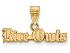 Logoart Sterling Silver Gp Rice University Medium Crest Pendant