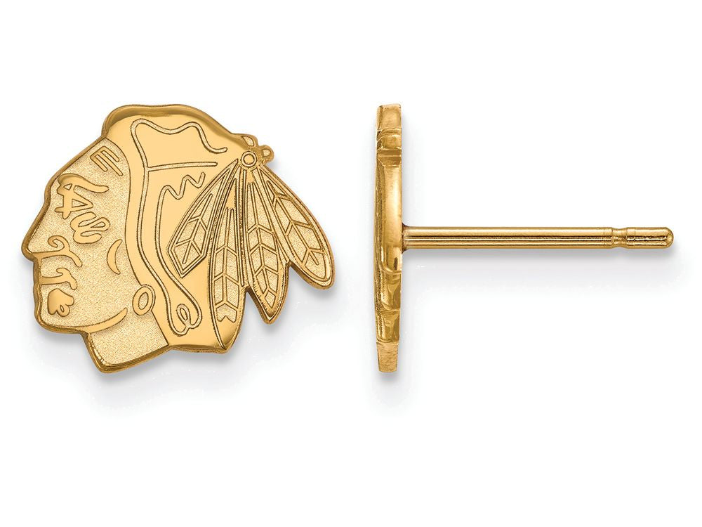 Sterling Silver Gp Nhl Logoart Chicago Blackhawks Extra Small Post Earrings