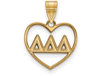 Logoart Sterling Silver Gp Delta Delta Delta Heart Pendant