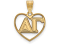 Logoart Sterling Silver Gp Delta Gamma Heart Pendant