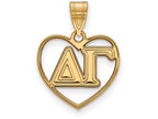 Logoart Sterling Silver Gp Delta Gamma Heart Pendant