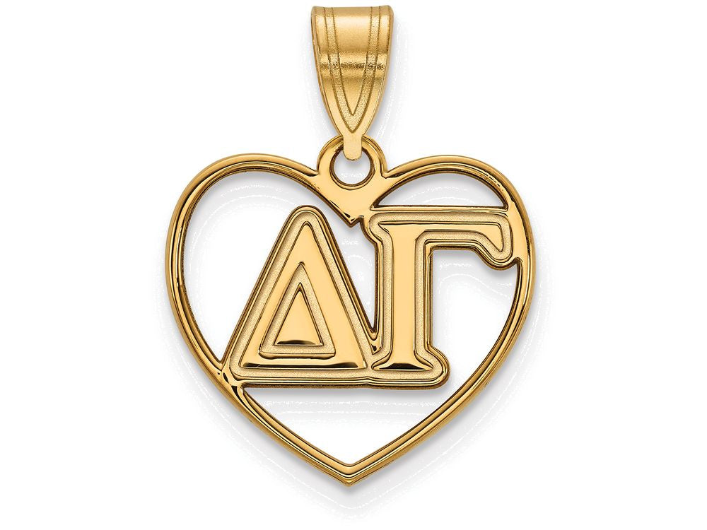 Logoart Sterling Silver Gp Delta Gamma Heart Pendant