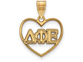 Logoart Sterling Silver Gp Delta Phi Epsilon Heart Pendant