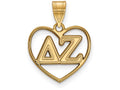 Logoart Sterling Silver Gp Delta Zeta Heart Pendant