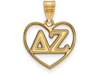 Logoart Sterling Silver Gp Delta Zeta Heart Pendant