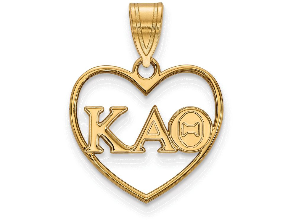 Logoart Sterling Silver Gp Kappa Alpha Theta Heart Pendant