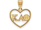 Logoart Sterling Silver Gp Kappa Alpha Theta Heart Pendant