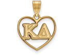 Logoart Sterling Silver Gp Kappa Delta Heart Pendant