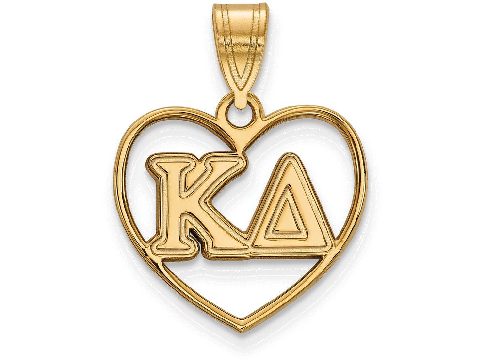 Logoart Sterling Silver Gp Kappa Delta Heart Pendant