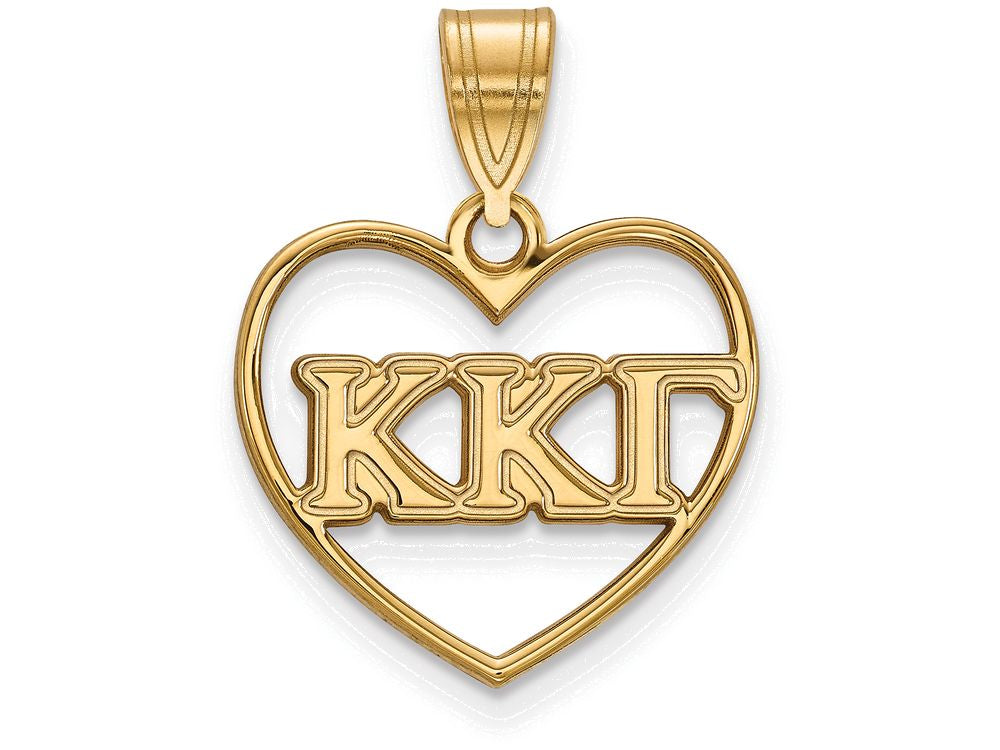Logoart Sterling Silver Gp Kappa Kappa Gamma Heart Pendant