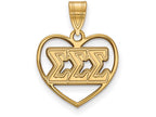 Logoart Sterling Silver Gp Sigma Sigma Sigma Heart Pendant