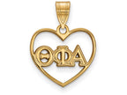 Logoart Sterling Silver Gp Theta Phi Alpha Heart Pendant