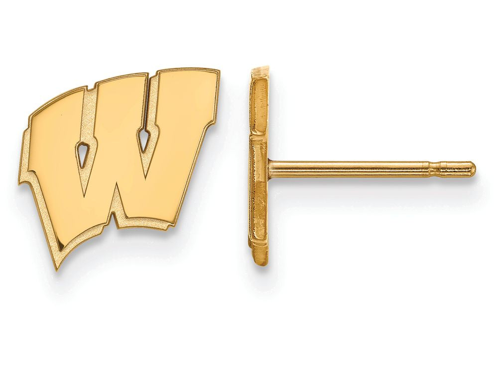 Logoart Sterling Silver Gp University Of Wisconsin Extra Small Post Earrings