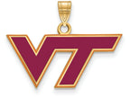 Logoart Sterling Silver Gp Virginia Tech Medium Enamel Pendant