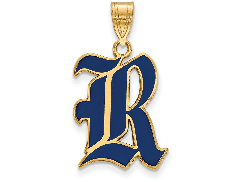 Logoart Sterling Silver Gp Rice University Large Enamel Pendant