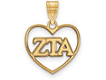 Logoart Sterling Silver Gp Zeta Tau Alpha Heart Pendant