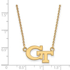 Logoart Sterling Silver Gp Georgia Institute Of Tech Small Pendant Necklace