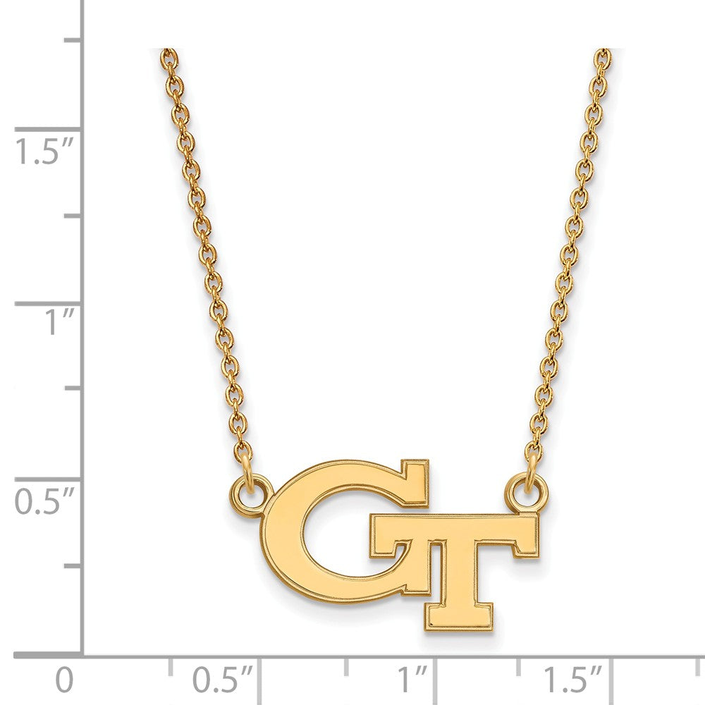 Logoart Sterling Silver Gp Georgia Institute Of Tech Small Pendant Necklace