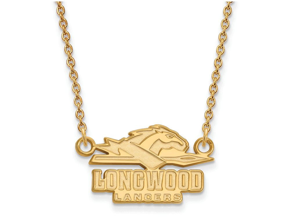 Logoart Sterling Silver Gp Longwood University Small Pendant Necklace