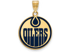Sterling Silver Gp Nhl Logoart Edmonton Oilers Large Enamel Pendant