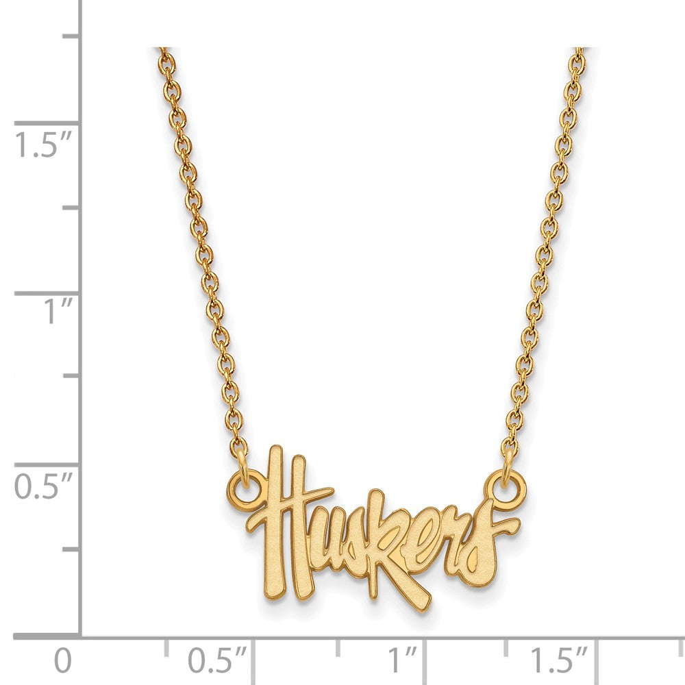 Logoart Sterling Silver Gp University Of Nebraska Small Pendant Necklace