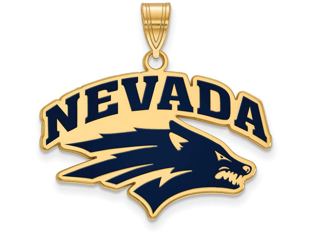 Logoart Sterling Silver Gp University Of Nevada Large Enamel Pendant