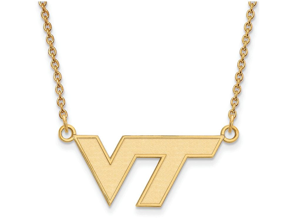 Logoart Sterling Silver Gp Virginia Tech Small Pendant Necklace