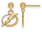 Sterling Silver Gp Nhl Logoart Tampa Bay Lightning Earrings Dangle Ball