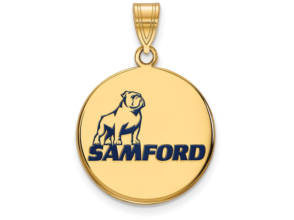 Logoart Sterling Silver Gp Samford University Large Enamel Pendant