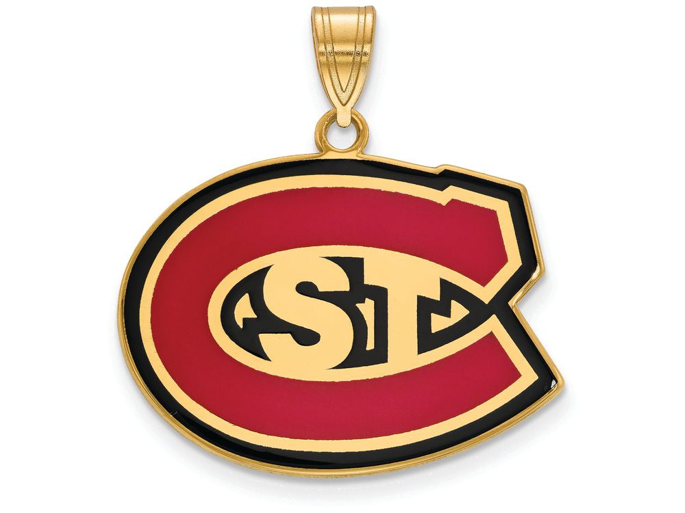 Logoart Sterling Silver Gp St. Cloud State Large Enamel Pendant