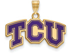 Logoart Sterling Silver Gp Texas Christian University Small Enamel Pendant