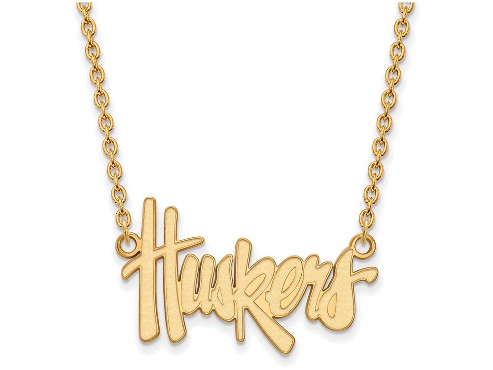 Logoart Sterling Silver Gp University Of Nebraska Large Pendant Necklace