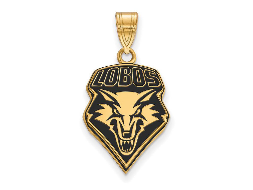 Logoart Sterling Silver Gp University Of New Mexico Large Enamel Pendant