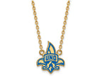 Logoart Sterling Silver Gp U Of New Orleans Large  Enamel Pendant Necklace