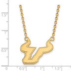 Logoart Sterling Silver Gp University Of South Florida Large  Pendant Necklace