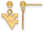 Logoart Sterling Silver Gp West Virginia University Earrings Dangle Ball