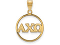 Logoart Sterling Silver Gp Alpha Chi Omega Large Circle Pendant